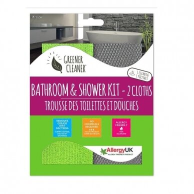 Mikropluošto šluosčių rinkinys GREENER CLEANER, voniai ir dušo kabinai