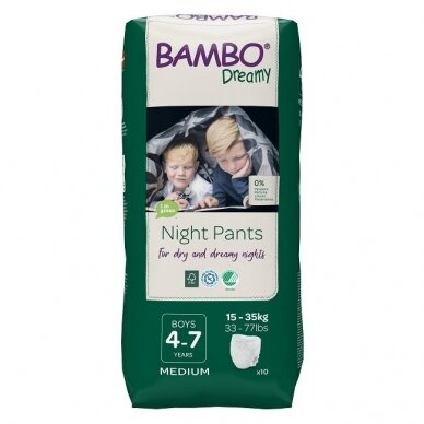 Sauskelnės - kelnaitės vaikams BAMBO DREAMY NIGHT 4-7 BOY, 15-35 kg