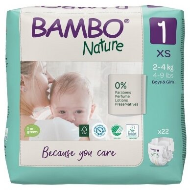 Sauskelnės vaikams BAMBO NATURE 1, 2-4 kg