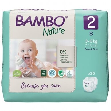 Sauskelnės vaikams BAMBO NATURE 2, 3-6 kg