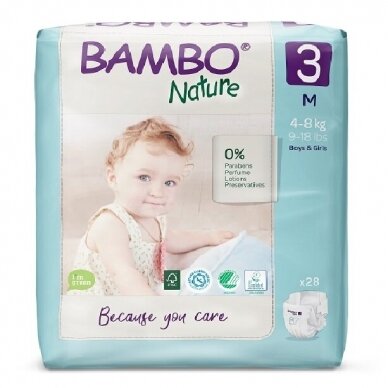Sauskelnės vaikams BAMBO NATURE 3, 4-8 kg