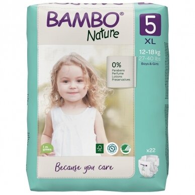 Sauskelnės vaikams BAMBO NATURE 5, 12-18 kg