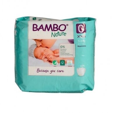 Sauskelnės vaikams BAMBO NATURE Premature, 1-3 kg